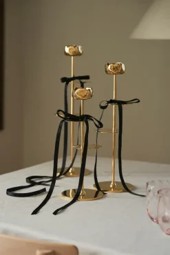 Hilke Collection Ninfea Alta candlestick 30 cm, Brass Gold-coloured Clearance