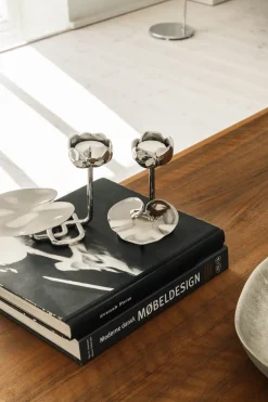 Hilke Collection Ninfea No.1 candlestick, Nickel-plated brass Silver-coloured Best