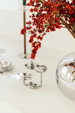 Hilke Collection Ninfea No.1 candlestick, Nickel-plated brass Silver-coloured Best