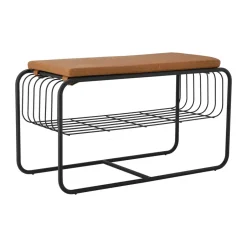Scandi Living Nod bench/shoe rack 80x36x42 cm, Black Outlet