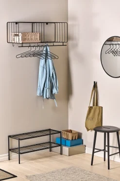 Scandi Living Nod shoe rack 80x30x37 cm, Black