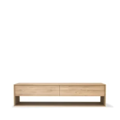Ethnicraft Nordic media console, Oiled oak 1 door 1 drawer 180 Beige New