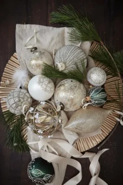 Lene Bjerre Norille Christmas bauble Ø11 cm, Off , ribbed White Online