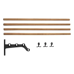 Essem Design Nostalgi 291 inbuilt hat rack 100 cm, Bamboo-black BrownBlack