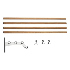 Essem Design Nostalgi 291 inbuilt hat rack 100 cm, Bamboo-aluminium BrownSilver-coloured
