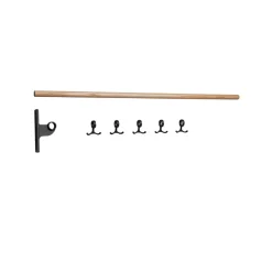 Essem Design Nostalgi add-on Hook rack, Oak, black stand Beige Clearance
