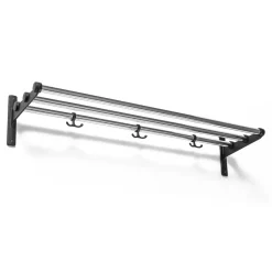 Essem Design Nostalgi hat shelf/ shoe shelf, chrome, black Silver-colouredBlack New