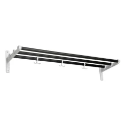 Essem Design Nostalgi hat shelf/ shoe shelf, Black oiled oak-white BlackWhite