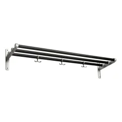 Essem Design Nostalgi hat shelf/ shoe shelf, Black oiled oak-aluminum BlackSilver-coloured Online