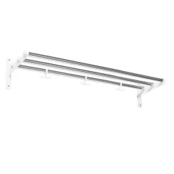 Essem Design Nostalgi hat shelf/ shoe shelf, chrome, white Silver-colouredWhite Best