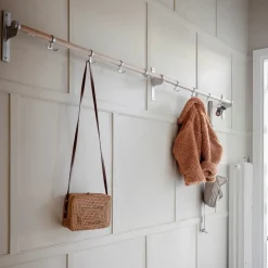 Essem Design Nostalgi hook 100 cm, oak, aluminum BrownSilver-coloured Sale
