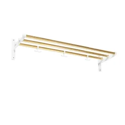 Essem Design Nostalgi Shoe or hat shelf, Brass, white stand Gold-coloured