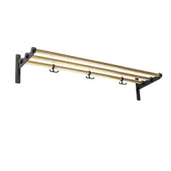 Essem Design Nostalgi Shoe or hat shelf, Brass, black stand Gold-coloured Best