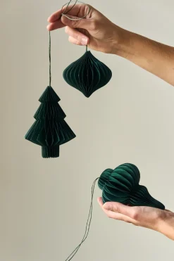 Scandi Living Onion baubles 4-pack, Forest Green Clearance