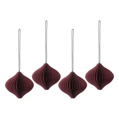 Scandi Living Onion baubles 4-pack, Red Hot