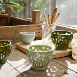 Kähler Orangery candle holder Ø9 cm, Spring leaf Green