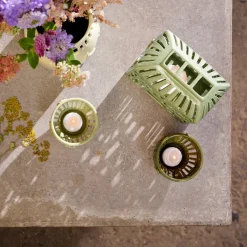 Kähler Orangery candle holder Ø9 cm, Spring leaf Green
