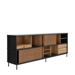 Ethnicraft Oscar sideboard, Teak 2 sliding doors 3 drawers Brown Online