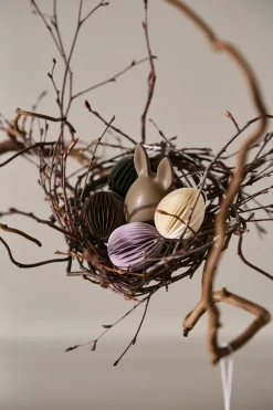 DBKD Ovoid paper Easter decoration small 4 cm, Sand Yellow