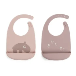 Done by deer Ozzo bib 2-pack, Powder Beige Outlet