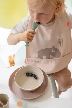 Done by deer Ozzo bibs with Velcro 2-pack, Powder Beige Hot
