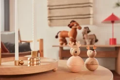 OYOY Palloa candle small, Brushed brass Gold-coloured