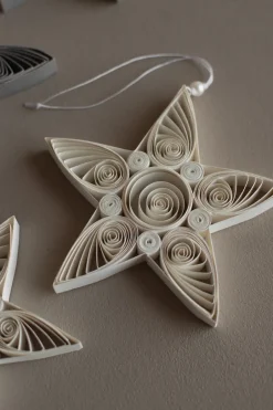 DBKD Paper star Christmas decoration 10.5 cm, White Best