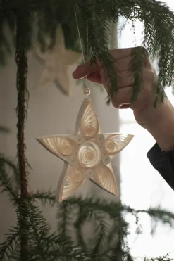 DBKD Paper star Christmas decoration 10.5 cm, White Best