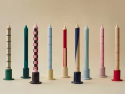 HAY Pattern candle mix 4-pack, Green-blue GreenBlue Outlet