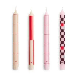 HAY Pattern candle mix 4-pack, s-bordeaux Red