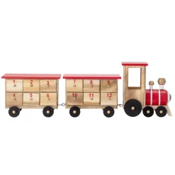 Bloomingville Paulownia Advent calendar train, multi Red Discount