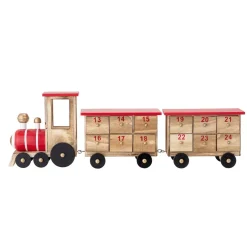 Bloomingville Paulownia Advent calendar train, multi Red Discount