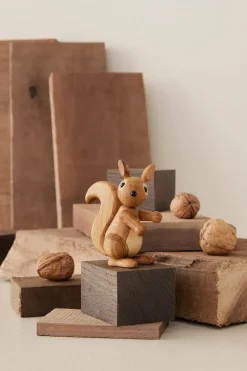 Spring Copenhagen Peanut Squirrel decoration 8.5 cm, Oak Beige Hot