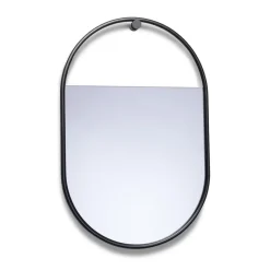 Northern Peek mirror oval, 40x60 cm Black