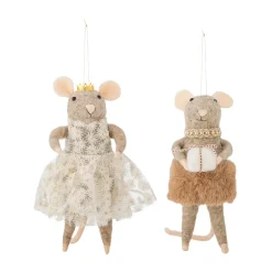 Bloomingville Peo Christmas tree decorations wool 2 pieces, , high Brown Best