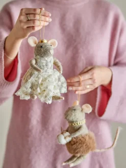 Bloomingville Peo Christmas tree decorations wool 2 pieces, , high Brown Best