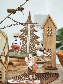 Bloomingville Peo Christmas tree decorations wool 3 pieces, Nature Beige Best