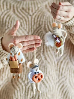 Bloomingville Peo Christmas tree decorations wool 3 pieces, Nature Beige Best