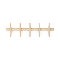 Ethnicraft PI coat rack wall-mounted, Lacquered plane tree, 70x21 cm Beige Online