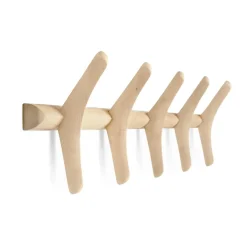 Ethnicraft PI coat rack wall-mounted, Lacquered plane tree, 70x21 cm Beige Online