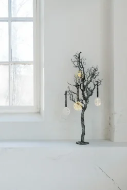 Hilke Collection Piano tree ornament, Nickel-plated brass Silver-coloured