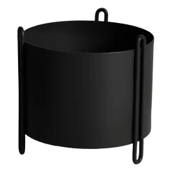 Woud Pidestall flower pot small Ø15 cm, Black Outlet