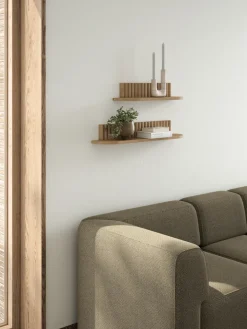 Andersen Furniture Pillar wall shelf, Oiled Natural Oak, 78x15x12 cm Beige Outlet