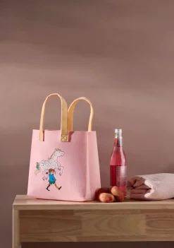 Muurla Pippi Tote Bag bag 25x25 cm, Pippi and the Horse Pink Online