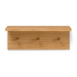 Ferm Living Place Rack hooks and shelf oak, Small Brown Discount