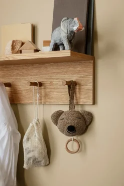 Ferm Living Place Rack hooks and shelf oak, Small Brown Discount