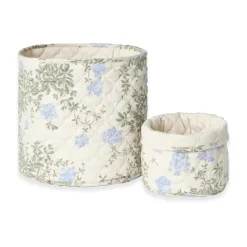 Garbo&Friends Plumbago Satin quilted basket 2 pieces, 20xØ20 cm + 30xØ30 cm Blue Online