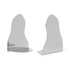 Ferm Living Pond bookends set of 2, Mirror polish Silver-coloured New