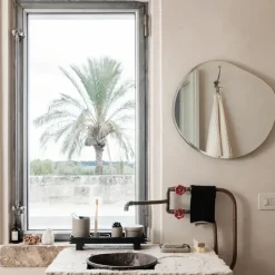 Ferm Living Pond Mirror, Dark chrome, xl Black Best