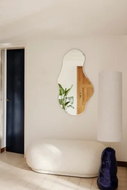 Ferm Living Pond mirror large, Dark chrome Silver-coloured Sale